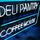 Blue Neon Surround White Neon Text