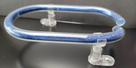blue filled glass - number 0