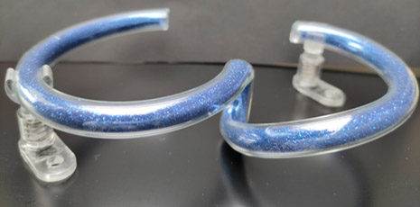 blue filled glass - number 3