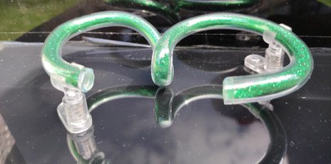 green filled glass - number 3