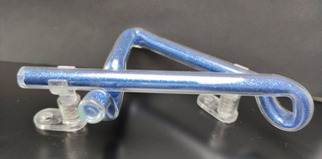 blue filled glass - number 4