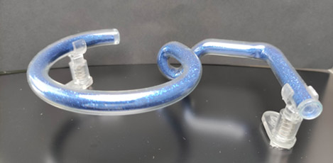 blue filled glass - number 5