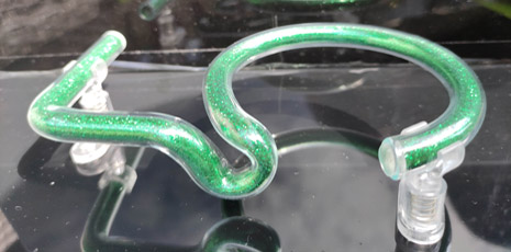 green filled glass - number 5