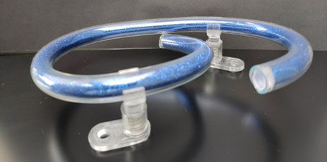 blue filled glass - number 6