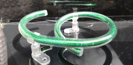 green filled glass - number 6