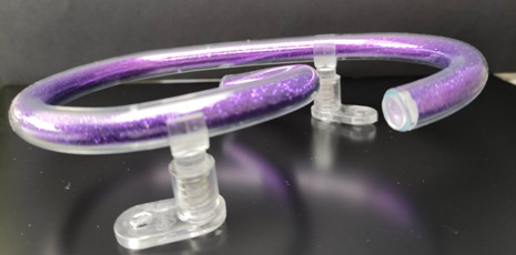 purple filled glass - number 6
