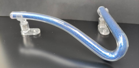 blue filled glass - number 7