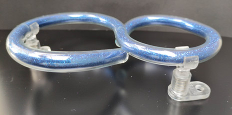 blue filled glass - number 8