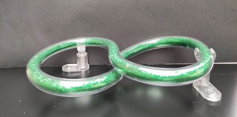 green filled glass - number 8