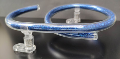 blue filled glass - number 9
